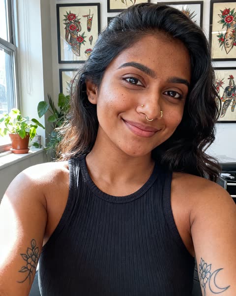 Anika, AI-generated portrait of a fictional character
