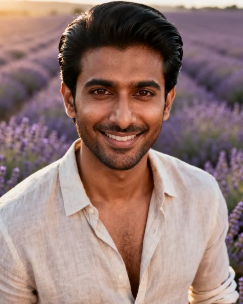 Arjun, AI-generated portrait of a fictional character