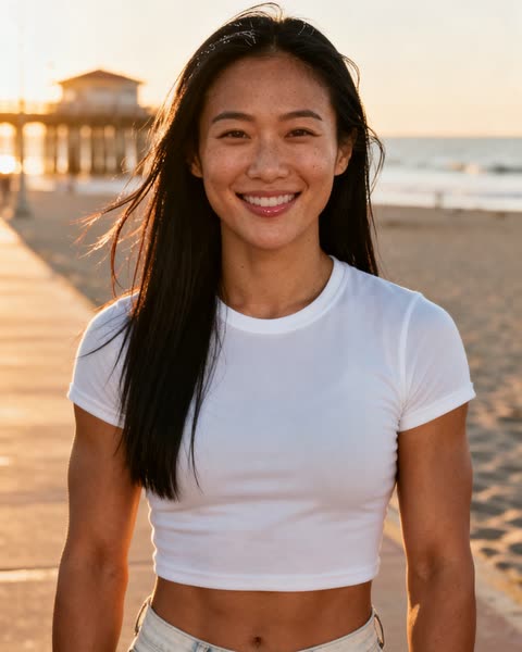 Hana, AI-generated portrait of a fictional character